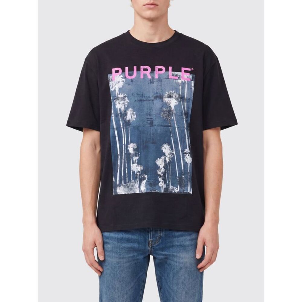 Purple T-Shirt Men Black